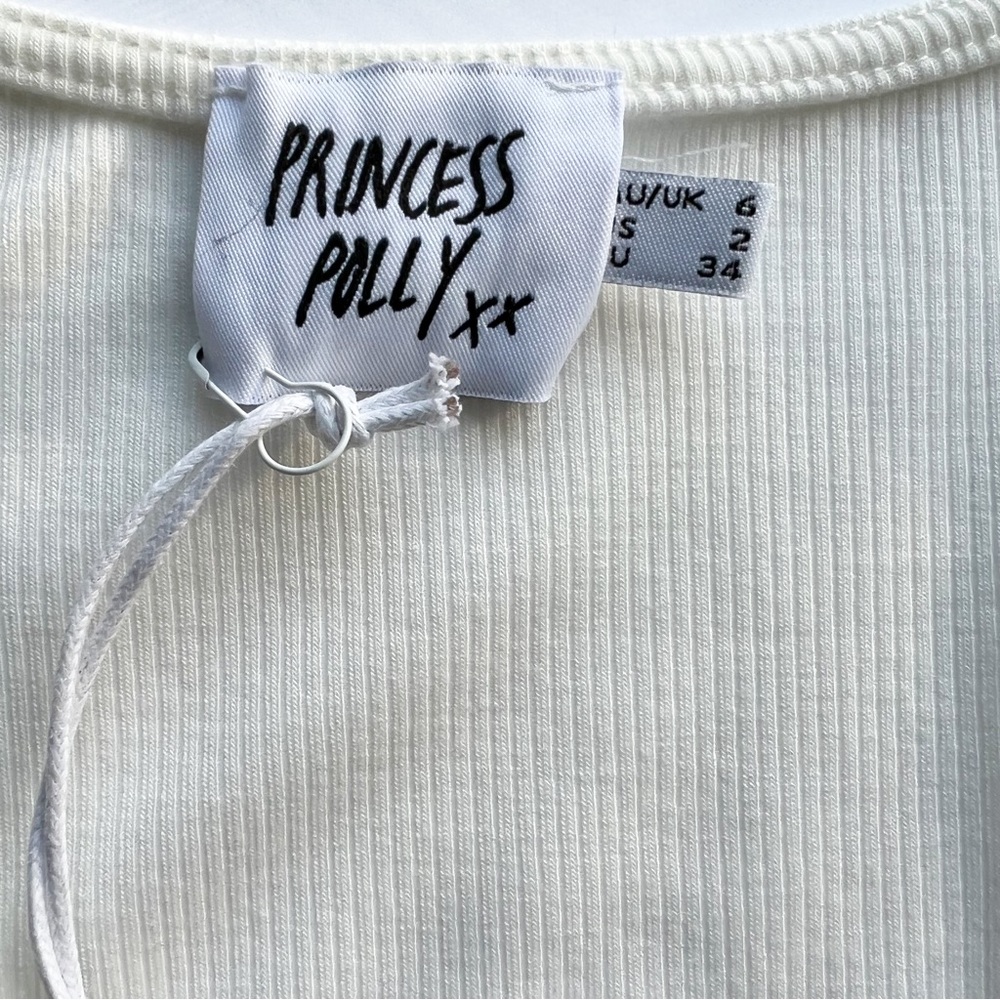 NWT Princess Polly Bennie White Top - Size 2 - Picture 9 of 11